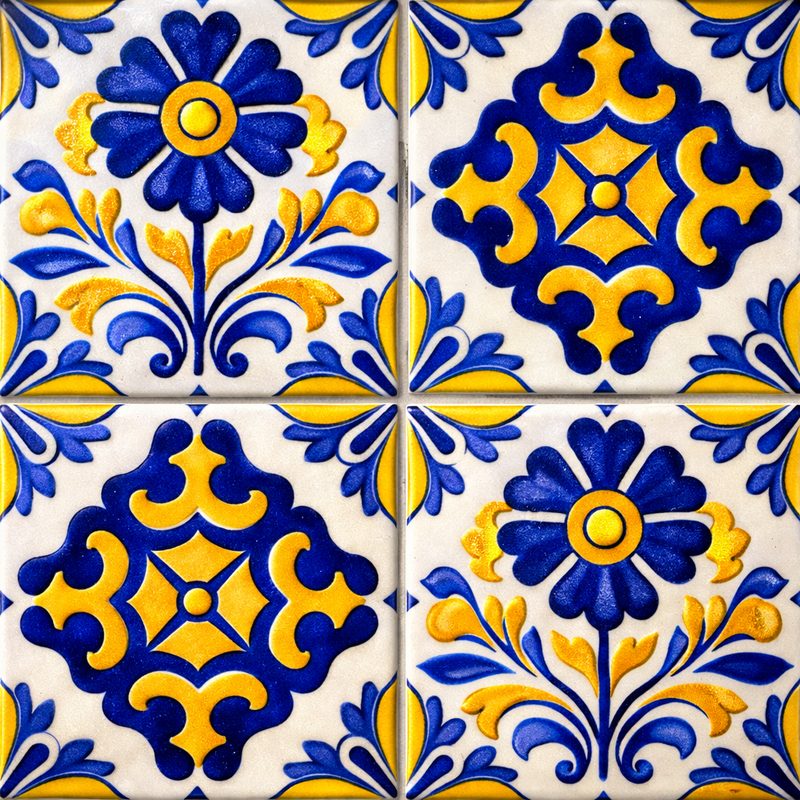 Vibrant decorative ceramic tile